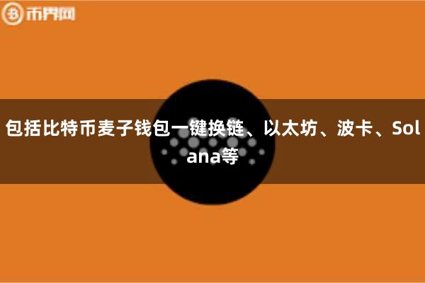 包括比特币麦子钱包一键换链、以太坊、波卡、Solana等